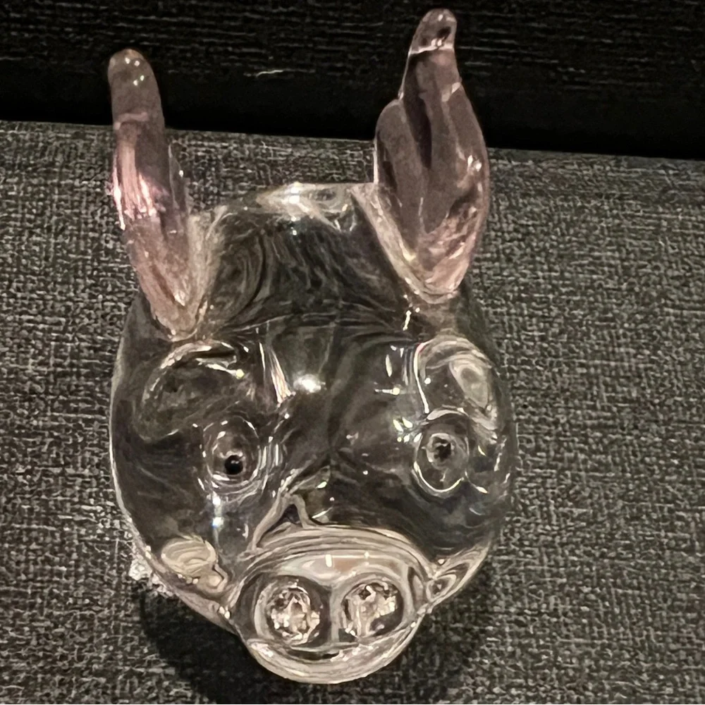 Pier 1 Imports Collectibles Penelope The Pig Mini Glass Pig With Pink Wings